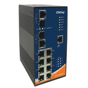 ORING-IPS-3082GC-AT ORing Industrial Networking Corp. IPS-3082GC-AT ORing FastE 8x PoE RJ45 + 2x SFP/RJ45 Managed Switch, Rugged